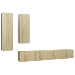vidaXL Set de dulapuri TV, 4 piese, stejar sonoma, lemn prelucrat vidaXL Set de dulapuri TV, 4 piese, stejar sonoma, lemn prelucrat