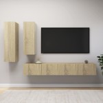 vidaXL Set de dulapuri TV, 4 piese, stejar sonoma, lemn prelucrat vidaXL Set de dulapuri TV, 4 piese, stejar sonoma, lemn prelucrat