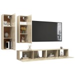 vidaXL Set de dulapuri TV, 4 piese, stejar sonoma, lemn prelucrat vidaXL Set de dulapuri TV, 4 piese, stejar sonoma, lemn prelucrat
