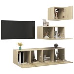 vidaXL Set de dulapuri TV, 4 piese, stejar sonoma, lemn prelucrat vidaXL Set de dulapuri TV, 4 piese, stejar sonoma, lemn prelucrat