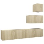 vidaXL Set dulapuri TV, 4 piese, stejar sonoma, lemn prelucrat