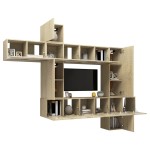 vidaXL Set de dulapuri TV, 10 piese, stejar Sonoma, lemn prelucrat
