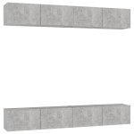 vidaXL Dulapuri TV, 4 buc, gri beton, 100x30x30 cm, lemn prelucrat