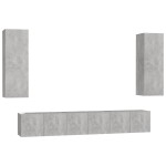 vidaXL Set dulap TV, 5 piese, gri beton, lemn prelucrat vidaXL Set dulap TV, 5 piese, gri beton, lemn prelucrat