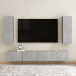 vidaXL Set dulapuri TV, 4 piese, gri beton, lemn prelucrat vidaXL Set dulapuri TV, 4 piese, gri beton, lemn prelucrat