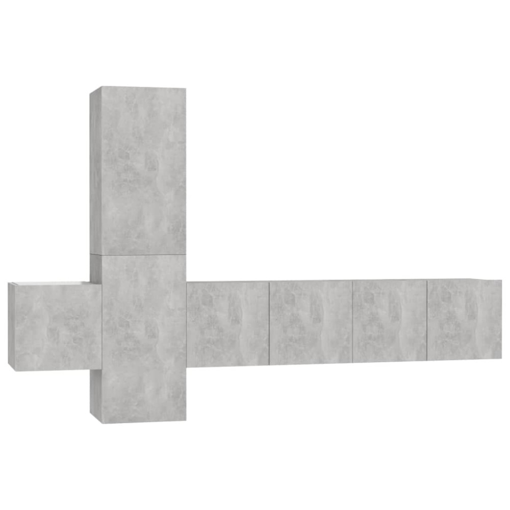 vidaXL Set de dulapuri TV, 5 piese, gri beton, lemn prelucrat