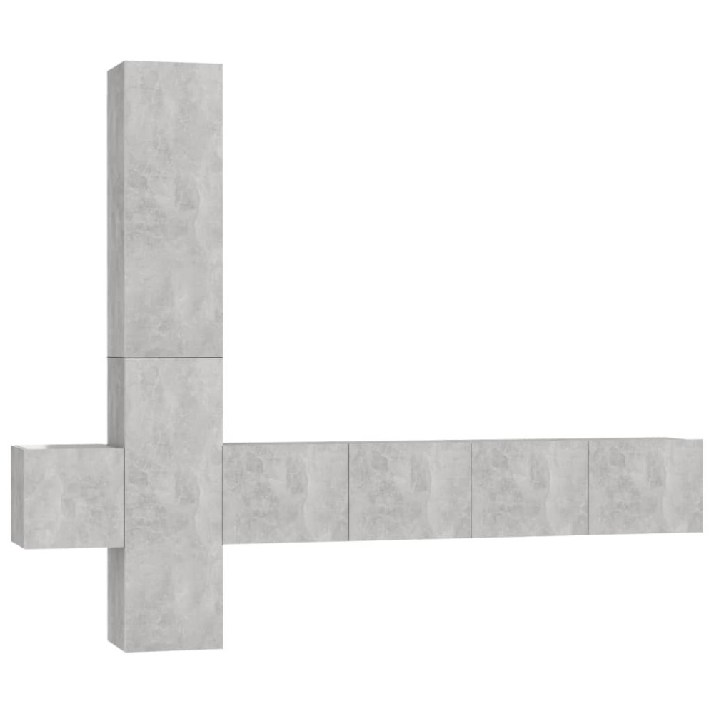 vidaXL Set de dulapuri TV, 5 buc., gri beton, lemn prelucrat