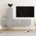 vidaXL Set de dulapuri TV, 3 piese, gri beton, lemn prelucrat vidaXL Set de dulapuri TV, 3 piese, gri beton, lemn prelucrat