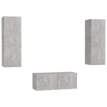 vidaXL Set de dulapuri TV, 3 piese, gri beton, lemn prelucrat vidaXL Set de dulapuri TV, 3 piese, gri beton, lemn prelucrat