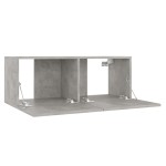 vidaXL Set de dulapuri TV, 3 piese, gri beton, lemn prelucrat vidaXL Set de dulapuri TV, 3 piese, gri beton, lemn prelucrat