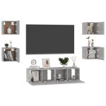 vidaXL Set de dulapuri TV, 6 piese, gri beton, lemn prelucrat vidaXL Set de dulapuri TV, 6 piese, gri beton, lemn prelucrat