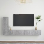 vidaXL Set de dulapuri TV, 3 buc., gri beton, lemn prelucrat vidaXL Set de dulapuri TV, 3 buc., gri beton, lemn prelucrat
