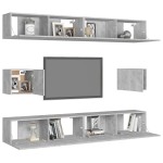 vidaXL Set de dulapuri TV, 6 piese, gri beton, lemn prelucrat vidaXL Set de dulapuri TV, 6 piese, gri beton, lemn prelucrat