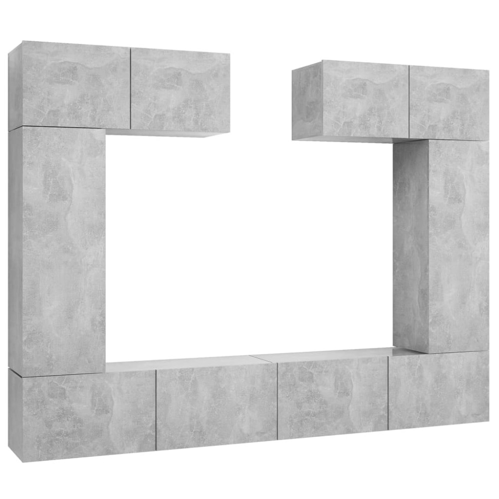 vidaXL Set de dulapuri TV, 6 piese, gri beton, lemn prelucrat