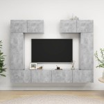 vidaXL Set de dulapuri TV, 6 piese, gri beton, lemn prelucrat vidaXL Set de dulapuri TV, 6 piese, gri beton, lemn prelucrat