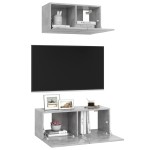 vidaXL Set de dulapuri TV, 2 piese, gri beton, lemn prelucrat