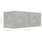 vidaXL Set de dulapuri TV, 2 piese, gri beton, lemn prelucrat