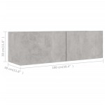 vidaXL Set de dulapuri TV, 2 piese, gri beton, lemn prelucrat
