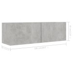 vidaXL Set de dulapuri TV, 4 piese, gri beton, lemn prelucrat vidaXL Set de dulapuri TV, 4 piese, gri beton, lemn prelucrat
