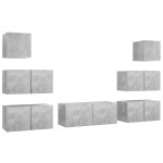 vidaXL Set de dulapuri TV, 7 piese, gri beton, lemn prelucrat vidaXL Set de dulapuri TV, 7 piese, gri beton, lemn prelucrat