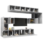vidaXL Set de dulapuri TV, 10 piese, gri beton, lemn prelucrat