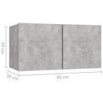 vidaXL Set de dulapuri TV, 10 piese, gri beton, lemn prelucrat