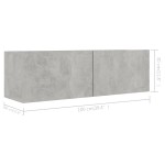 vidaXL Set de dulapuri TV, 6 piese, gri beton, lemn prelucrat vidaXL Set de dulapuri TV, 6 piese, gri beton, lemn prelucrat