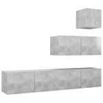 vidaXL Set de dulapuri TV, 4 piese, gri beton, lemn prelucrat vidaXL Set de dulapuri TV, 4 piese, gri beton, lemn prelucrat