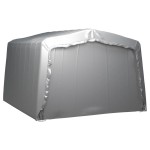 vidaXL Cort de depozitare, gri, 370x370 cm, oțel vidaXL Cort de depozitare, gri, 370x370 cm, oțel
