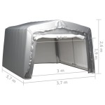 vidaXL Cort de depozitare, gri, 370x370 cm, oțel vidaXL Cort de depozitare, gri, 370x370 cm, oțel