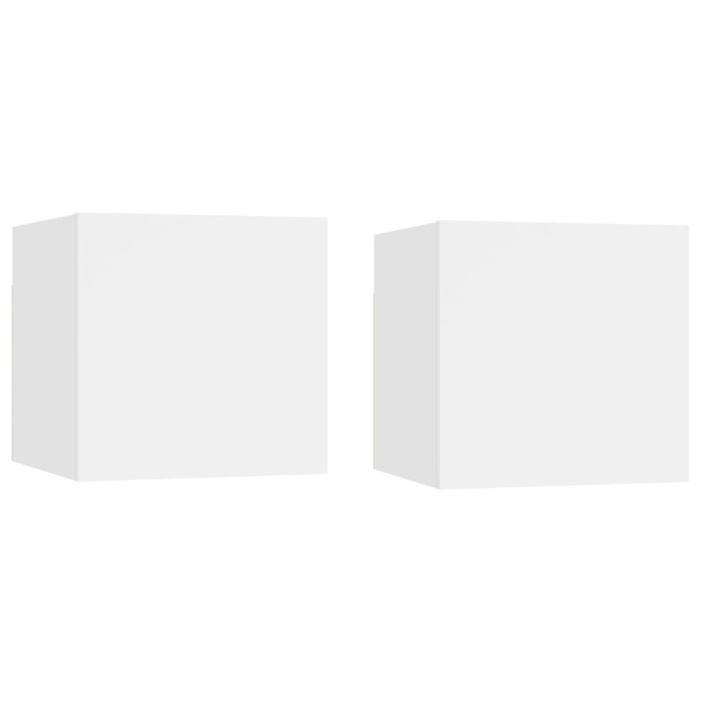 vidaXL Noptiere, 2 buc., alb, 30,5x30x30 cm, lemn prelucrat