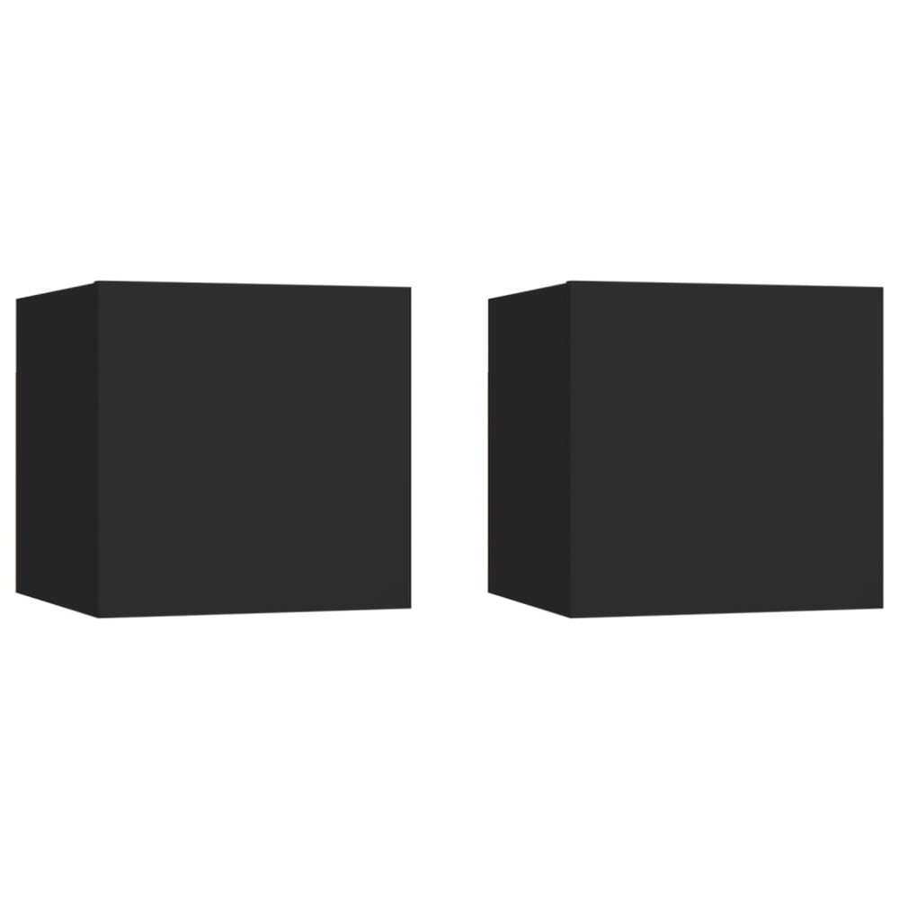 vidaXL Noptiere, 2 buc., negru, 30,5x30x30 cm, lemn prelucrat