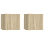 vidaXL Noptiere, 2 buc., stejar Sonoma, 30,5x30x30cm, lemn prelucrat vidaXL Noptiere, 2 buc., stejar Sonoma, 30,5x30x30cm, lemn prelucrat