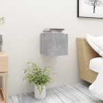 vidaXL Noptiere, 2 buc., gri beton, 30,5x30x30 cm, lemn prelucrat