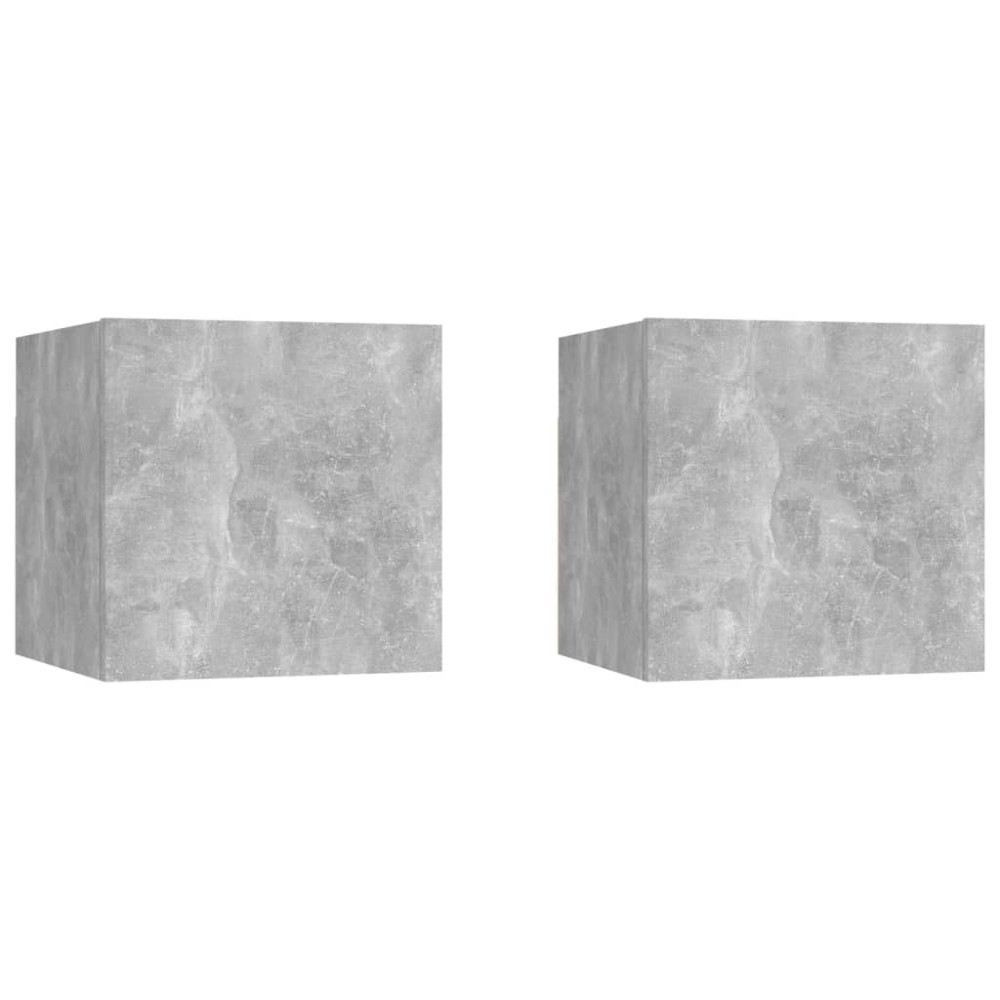 vidaXL Noptiere, 2 buc., gri beton, 30,5x30x30 cm, lemn prelucrat
