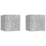 vidaXL Noptiere, 2 buc., gri beton, 30,5x30x30 cm, lemn prelucrat