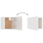 vidaXL Noptieră, alb extralucios, 30,5x30x30 cm, lemn prelucrat