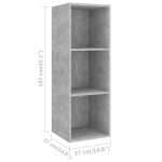 vidaXL Set dulap TV, 3 piese, gri beton, lemn prelucrat vidaXL Set dulap TV, 3 piese, gri beton, lemn prelucrat