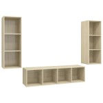 vidaXL Set de dulapuri TV, 3 piese, stejar sonoma, lemn prelucrat vidaXL Set de dulapuri TV, 3 piese, stejar sonoma, lemn prelucrat