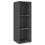 vidaXL Set dulap TV, 3 piese, gri extralucios, lemn prelucrat vidaXL Set dulap TV, 3 piese, gri extralucios, lemn prelucrat