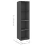 vidaXL Set dulap TV, 3 piese, gri extralucios, lemn prelucrat vidaXL Set dulap TV, 3 piese, gri extralucios, lemn prelucrat
