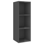 vidaXL Set de dulapuri TV, 3 piese, gri extralucios, lemn prelucrat vidaXL Set de dulapuri TV, 3 piese, gri extralucios, lemn prelucrat
