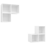 vidaXL Set de dulapuri TV, 4 piese, alb, lemn prelucrat vidaXL Set de dulapuri TV, 4 piese, alb, lemn prelucrat