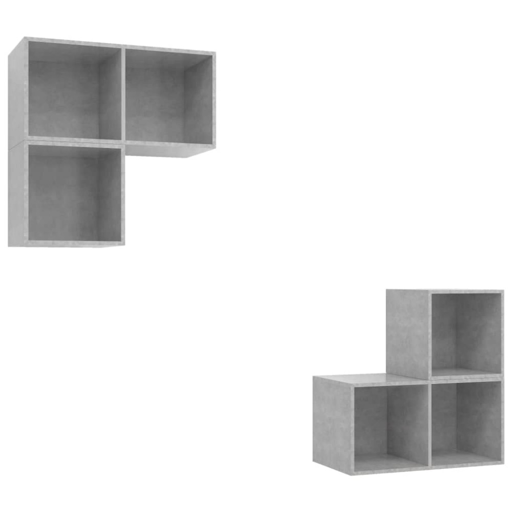 vidaXL Set de dulapuri TV, 4 piese, gri beton, lemn prelucrat
