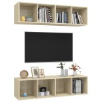 vidaXL Dulapuri TV montate perete 2 buc, stejar sonoma, lemn prelucrat vidaXL Dulapuri TV montate perete 2 buc, stejar sonoma, lemn prelucrat