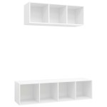 vidaXL Set de dulapuri TV, 2 piese, alb, lemn prelucrat