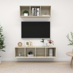 vidaXL Set de dulapuri TV, 2 piese, stejar sonoma, lemn prelucrat