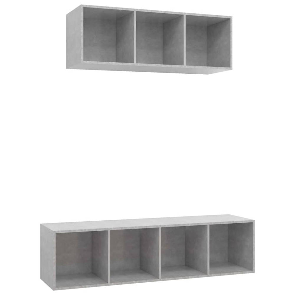 vidaXL Set de dulapuri TV, 2 piese, gri beton, lemn prelucrat