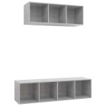 vidaXL Set de dulapuri TV, 2 piese, gri beton, lemn prelucrat
