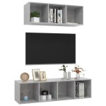 vidaXL Set de dulapuri TV, 2 piese, gri beton, lemn prelucrat